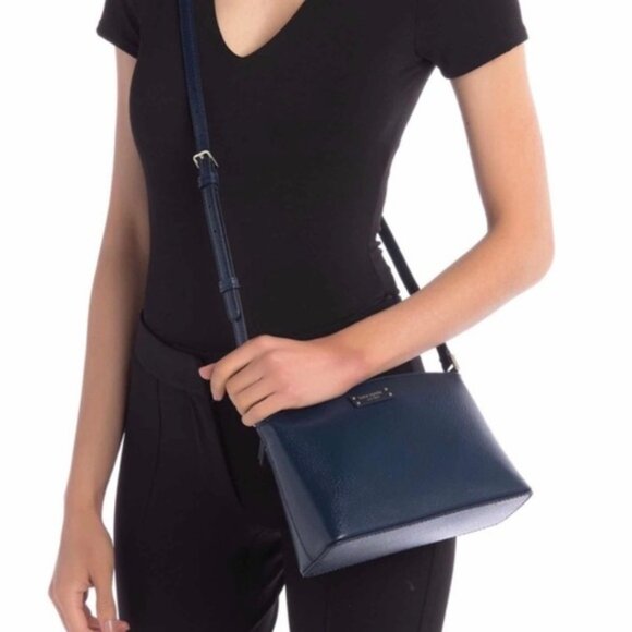 Kate Spade New York Jeanne Black Leather CrOne Sizesbody Bag. 9.5 by 6 by 3 - Picture 14 of 14